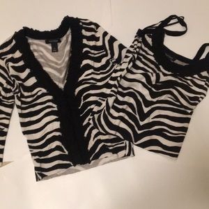 WHBM Zebra 🦓 Striped Cardigan
